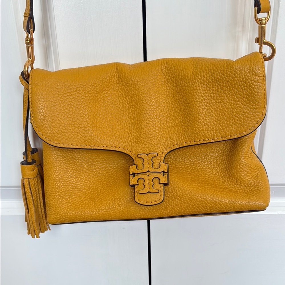 Tory Burch Yellow Crossbody Bag with Gold Hardware